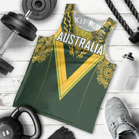 Australia Rugby Custom Men Tank Top Aboriginal Art Sporty Style LT03 - Polynesian Pride