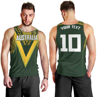 Australia Rugby Custom Men Tank Top Aboriginal Art Sporty Style LT03 - Polynesian Pride
