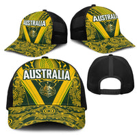 Australia Rugby Mesh Trucker Cap Aboriginal Art Sporty Style LT03 - Polynesian Pride