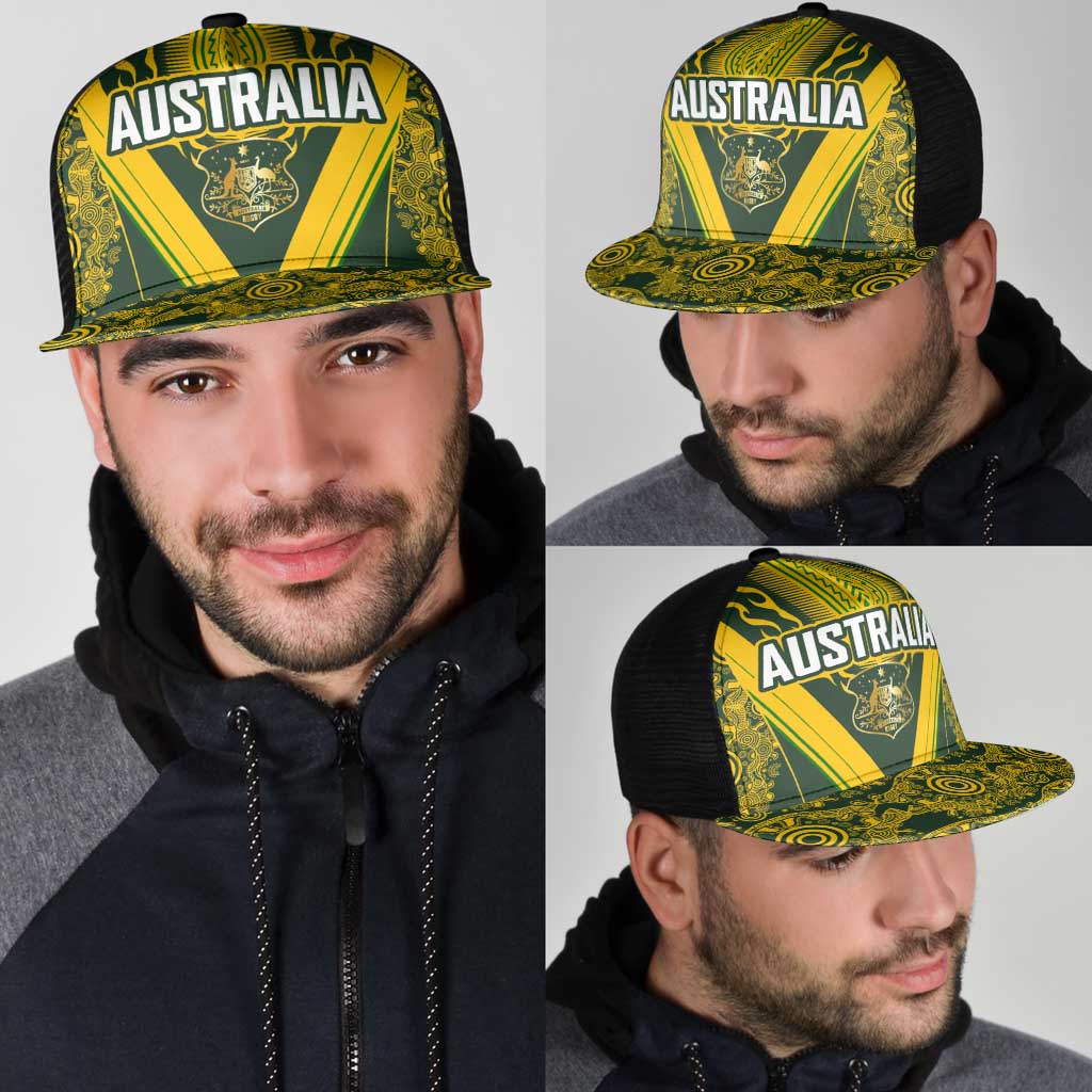 Australia Rugby Mesh Trucker Cap Aboriginal Art Sporty Style LT03 - Polynesian Pride