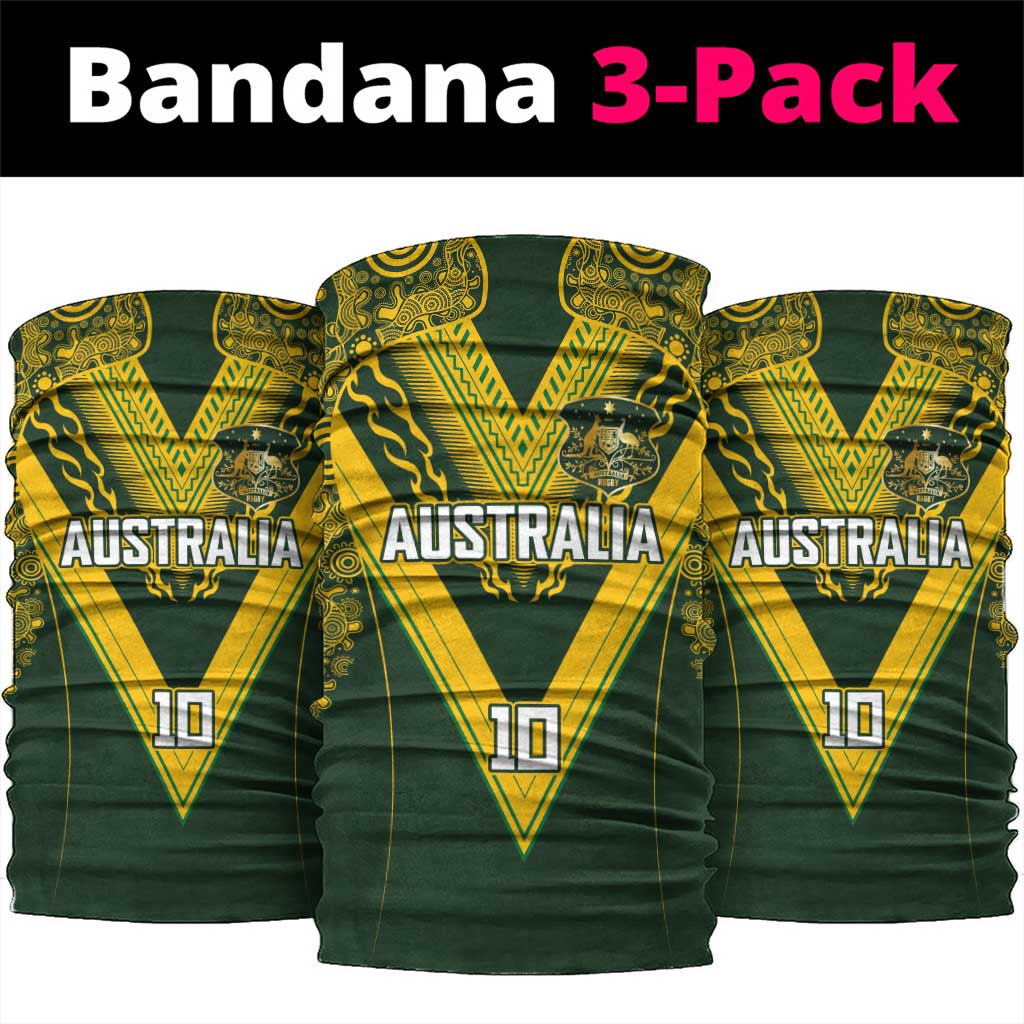 Australia Rugby Custom Neck Gaiter Aboriginal Art Sporty Style LT03 package One Size: 25*50cm Green - Polynesian Pride