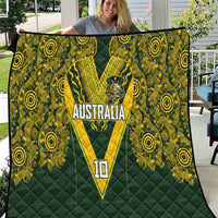 Australia Rugby Custom Quilt Aboriginal Art Sporty Style LT03 Green - Polynesian Pride