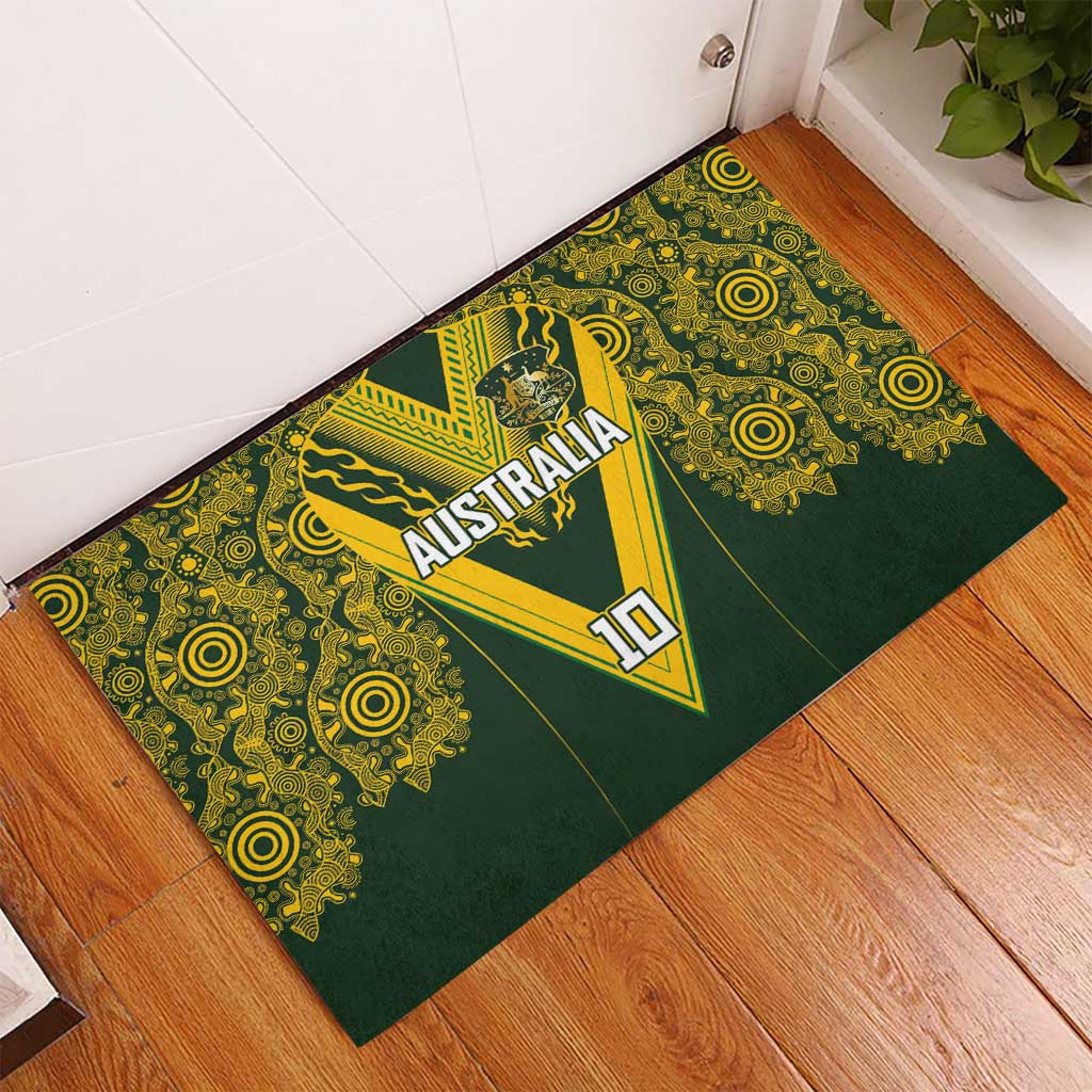 Australia Rugby Custom Rubber Doormat Aboriginal Art Sporty Style LT03 - Polynesian Pride
