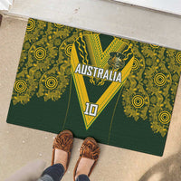 Australia Rugby Custom Rubber Doormat Aboriginal Art Sporty Style LT03 - Polynesian Pride