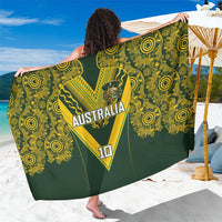 Australia Rugby Custom Sarong Aboriginal Art Sporty Style LT03 One Size 44 x 66 inches Green - Polynesian Pride