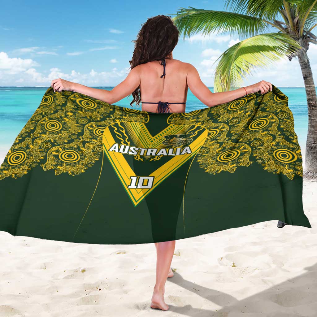 Australia Rugby Custom Sarong Aboriginal Art Sporty Style LT03 - Polynesian Pride