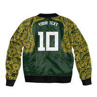 Australia Rugby Custom Sleeve Zip Bomber Jacket Aboriginal Art Sporty Style LT03 - Polynesian Pride