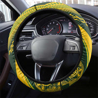 Australia Rugby Steering Wheel Cover Aboriginal Art Sporty Style LT03 - Polynesian Pride