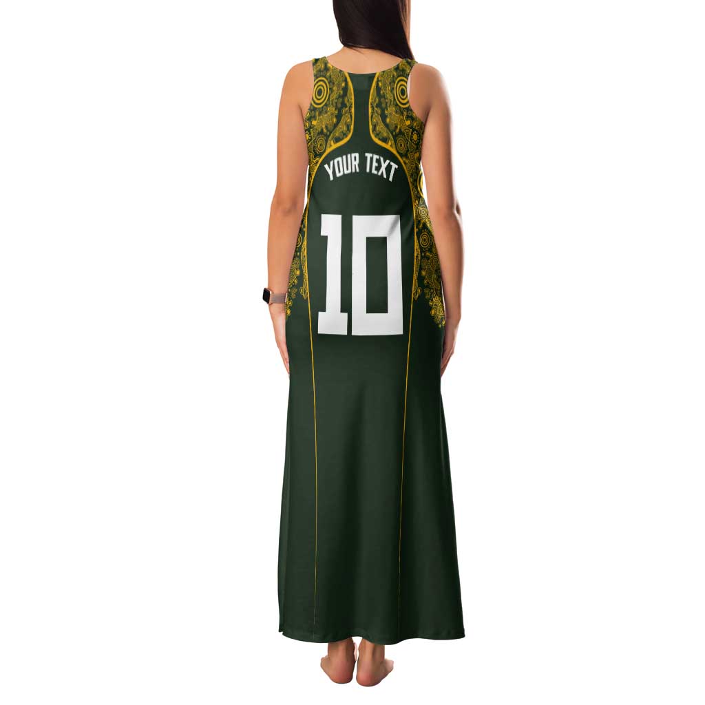 Australia Rugby Custom Tank Maxi Dress Aboriginal Art Sporty Style LT03 - Polynesian Pride