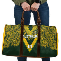 Australia Rugby Custom Travel Bag Aboriginal Art Sporty Style LT03 Green - Polynesian Pride