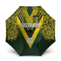 Australia Rugby Custom Umbrella Aboriginal Art Sporty Style LT03 One Size Folded 11.42 inch Opened Diameter 37.4 inch Green - Polynesian Pride