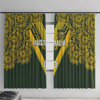 Australia Rugby Custom Window Curtain Aboriginal Art Sporty Style LT03 With Hooks Green - Polynesian Pride