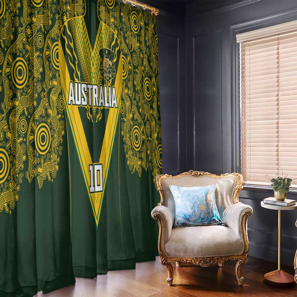 Australia Rugby Custom Window Curtain Aboriginal Art Sporty Style LT03 - Polynesian Pride