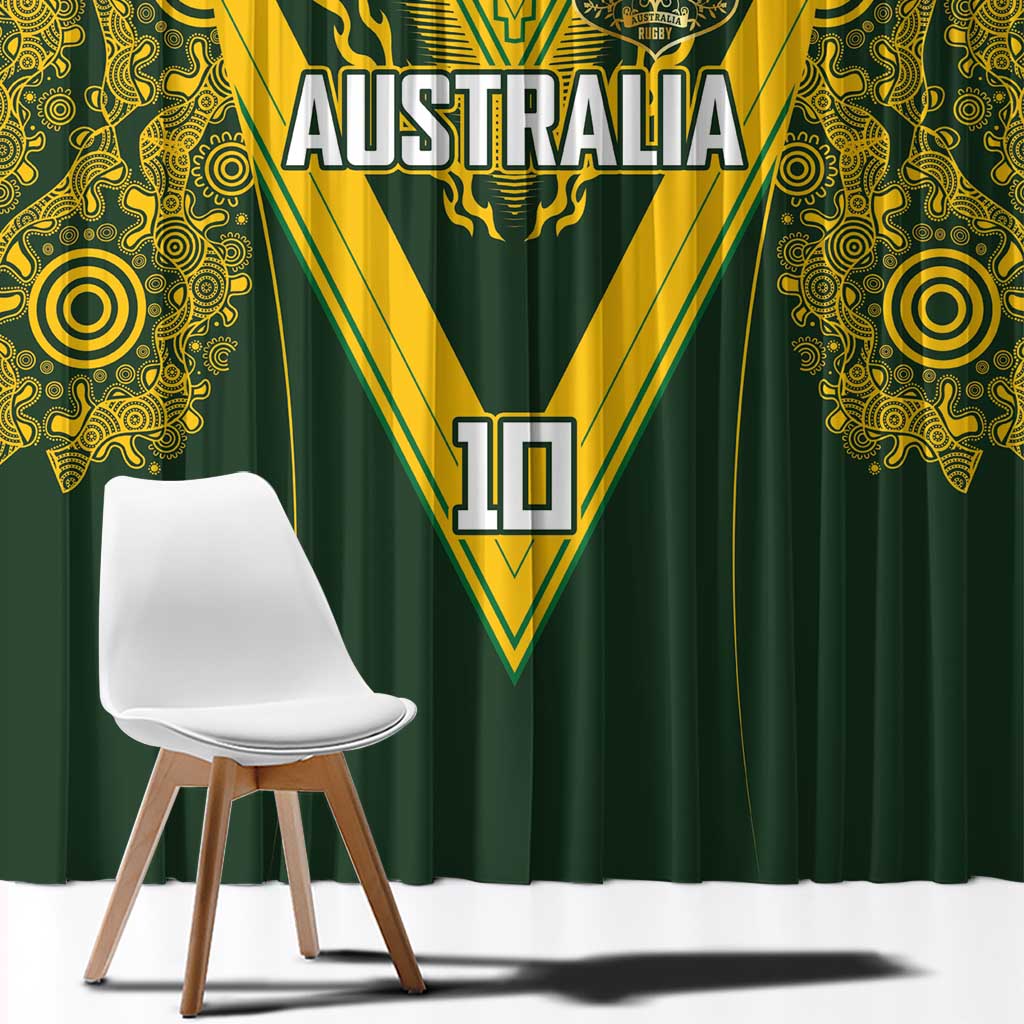 Australia Rugby Custom Window Curtain Aboriginal Art Sporty Style LT03 - Polynesian Pride
