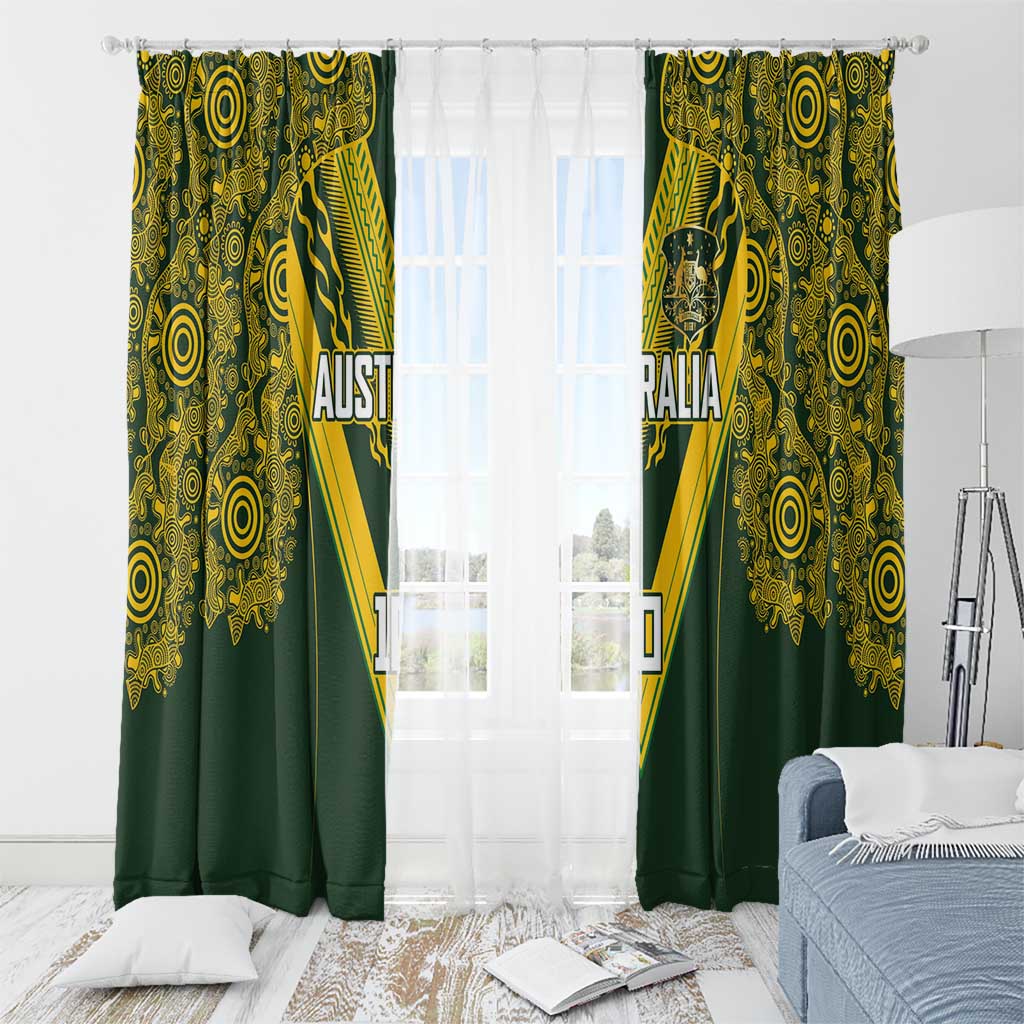 Australia Rugby Custom Window Curtain Aboriginal Art Sporty Style LT03 - Polynesian Pride