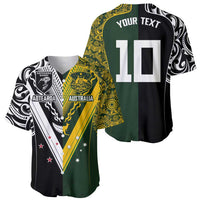 Aotearoa Australia Rugby Custom Baseball Jersey Maori and Aboriginal Art Sporty Style LT03 - Polynesian Pride