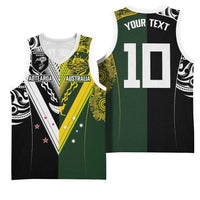 Aotearoa Australia Rugby Custom Basketball Jersey Maori and Aboriginal Art Sporty Style LT03 - Polynesian Pride