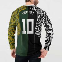 Aotearoa Australia Rugby Custom Button Sweatshirt Maori and Aboriginal Art Sporty Style LT03 - Polynesian Pride