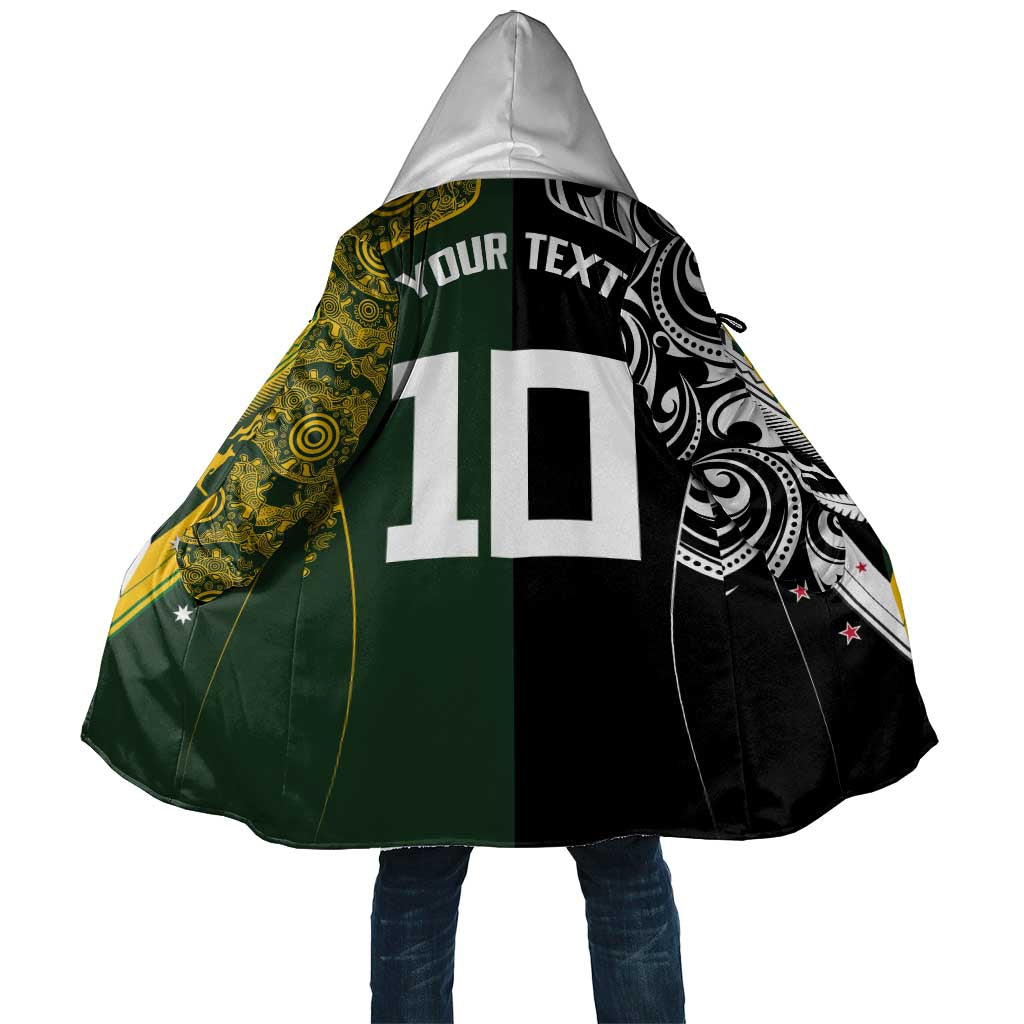 Aotearoa Australia Rugby Custom Cloak Maori and Aboriginal Art Sporty Style LT03 Unisex Green - Polynesian Pride