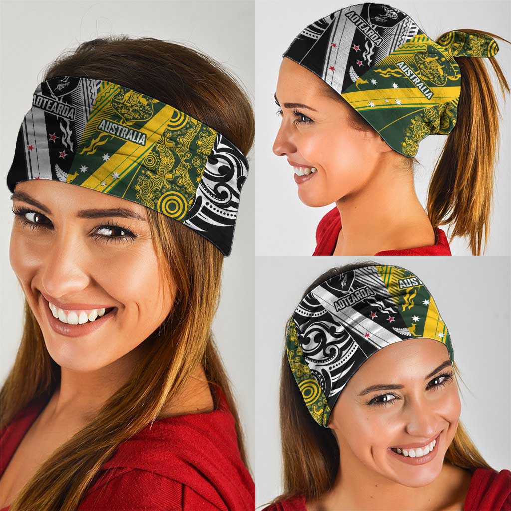 Aotearoa Australia Rugby Neck Gaiter Maori and Aboriginal Art Sporty Style LT03 - Polynesian Pride