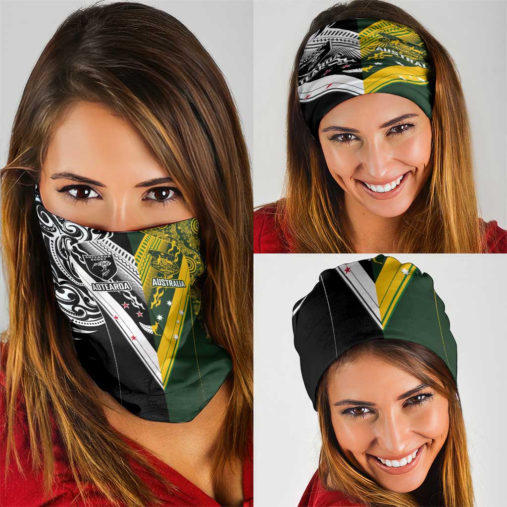 Aotearoa Australia Rugby Neck Gaiter Maori and Aboriginal Art Sporty Style LT03 - Polynesian Pride