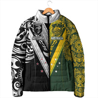 Aotearoa Australia Rugby Custom Padded Jacket Maori and Aboriginal Art Sporty Style LT03 - Polynesian Pride