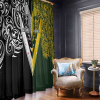 Aotearoa Australia Rugby Window Curtain Maori and Aboriginal Art Sporty Style LT03 - Polynesian Pride