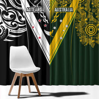 Aotearoa Australia Rugby Window Curtain Maori and Aboriginal Art Sporty Style LT03 - Polynesian Pride