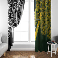 Aotearoa Australia Rugby Window Curtain Maori and Aboriginal Art Sporty Style LT03 - Polynesian Pride