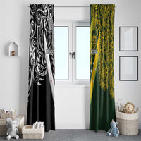 Aotearoa Australia Rugby Window Curtain Maori and Aboriginal Art Sporty Style LT03 - Polynesian Pride