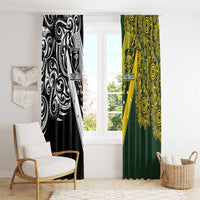 Aotearoa Australia Rugby Window Curtain Maori and Aboriginal Art Sporty Style LT03 - Polynesian Pride