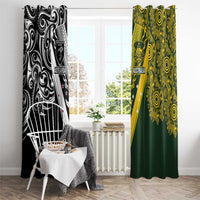 Aotearoa Australia Rugby Window Curtain Maori and Aboriginal Art Sporty Style LT03 - Polynesian Pride