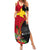 Papua New Guinea Summer Maxi Dress Birds Of Paradise Mix Tropical Flower Polynesian Pattern LT03 Women Red - Polynesian Pride