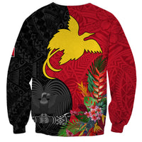 Papua New Guinea Sweatshirt Birds Of Paradise Mix Tropical Flower Polynesian Pattern LT03 - Polynesian Pride