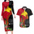 Custom Papua New Guinea Couples Matching Long Sleeve Bodycon Dress and Hawaiian Shirt Birds Of Paradise Mix Tropical Flower Polynesian Pattern LT03 Red - Polynesian Pride