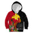 Custom Papua New Guinea Kid Hoodie Birds Of Paradise Mix Tropical Flower Polynesian Pattern LT03 Red - Polynesian Pride