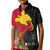 Custom Papua New Guinea Kid Polo Shirt Birds Of Paradise Mix Tropical Flower Polynesian Pattern LT03 Kid Red - Polynesian Pride