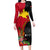 Custom Papua New Guinea Long Sleeve Bodycon Dress Birds Of Paradise Mix Tropical Flower Polynesian Pattern LT03 Long Dress Red - Polynesian Pride