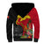 Custom Papua New Guinea Sherpa Hoodie Birds Of Paradise Mix Tropical Flower Polynesian Pattern LT03 - Polynesian Pride