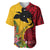 Custom Papua New Guinea Baseball Jersey Birds Of Paradise Mix Tropical Flower Polynesian Pattern LT03 Yellow - Polynesian Pride