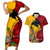 Custom Papua New Guinea Couples Matching Short Sleeve Bodycon Dress and Hawaiian Shirt Birds Of Paradise Mix Tropical Flower Polynesian Pattern LT03 Yellow - Polynesian Pride