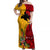 Custom Papua New Guinea Off Shoulder Maxi Dress Birds Of Paradise Mix Tropical Flower Polynesian Pattern LT03 Women Yellow - Polynesian Pride