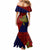 Custom Papua New Guinea Central Province Mermaid Dress PNG Birds Of Paradise Polynesian Arty Style LT03 - Polynesian Pride