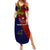 Custom Papua New Guinea Central Province Summer Maxi Dress PNG Birds Of Paradise Polynesian Arty Style LT03 Women Red - Polynesian Pride