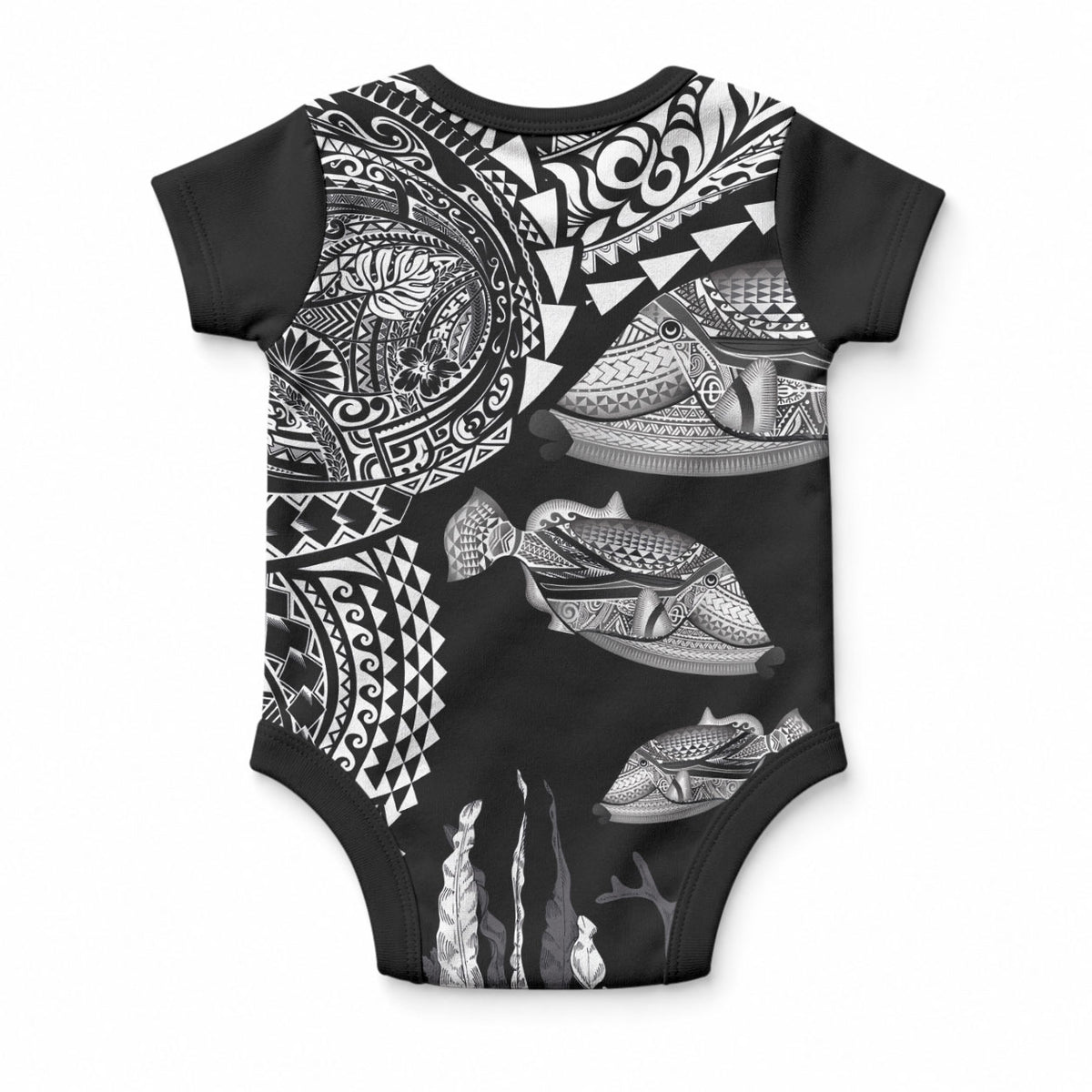 Hawaiian Reef Triggerfish Baby Onesie Polynesian Art with Tribal Humuhumunukunukuapua'a LT03 - Polynesian Pride