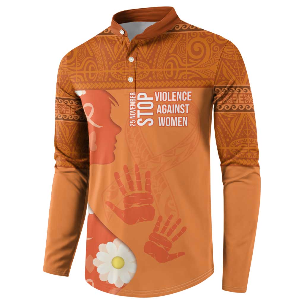 International Day for the Elimination of Violence Against Women Button Sweatshirt Polynesian Pattern LT03 - Polynesian Pride