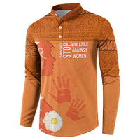 International Day for the Elimination of Violence Against Women Button Sweatshirt Polynesian Pattern LT03 - Polynesian Pride