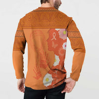 International Day for the Elimination of Violence Against Women Button Sweatshirt Polynesian Pattern LT03 - Polynesian Pride