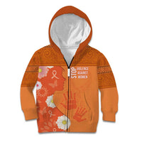 International Day for the Elimination of Violence Against Women Kid Hoodie Polynesian Pattern LT03 Zip Hoodie Orange - Polynesian Pride