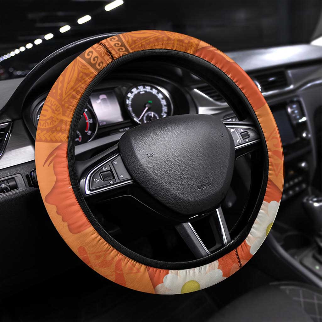 International Day for the Elimination of Violence Against Women Steering Wheel Cover Polynesian Pattern